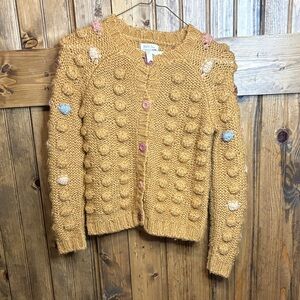 Matilda Jane Mustard Knit Sweater with Polka Dots
